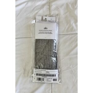 New Alo Yoga Crew Socks Heather Gray Medium Regular Solid Pattern Scrunch Unisex